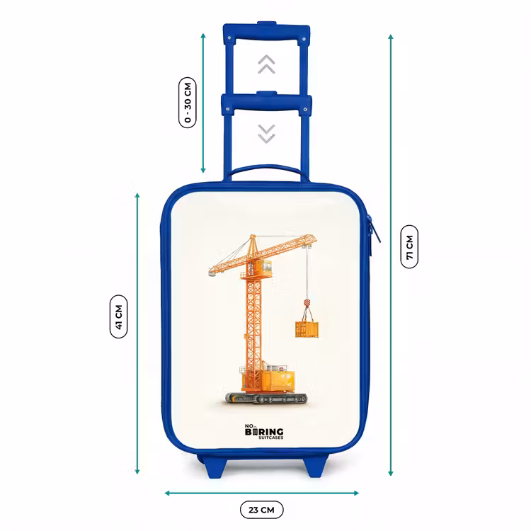 Torenkraan - Getekend - Oranje Kinderkoffer - Blauw klein -productfoto_formaten