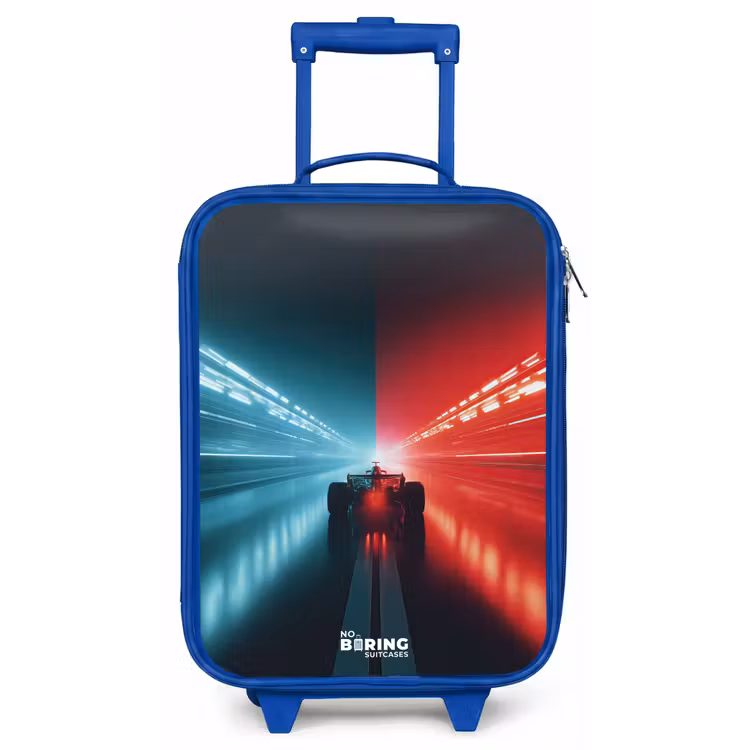 Baan - Raceauto - Neon - Rood Kinderkoffer - Blauw klein -zz3dotto