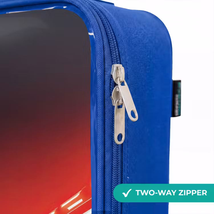 Baan - Raceauto - Neon - Rood Kinderkoffer - Blauw klein -rits_EN