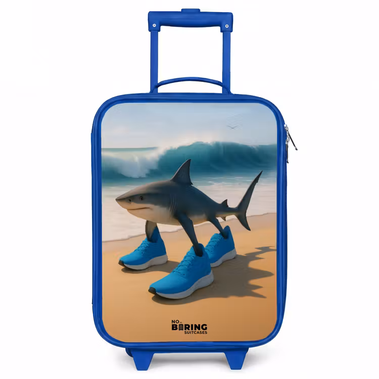 Tralalero tralala Kinderkoffer - Blauw klein -3d