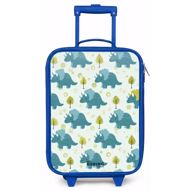 Triceratopsen tussen boompjes Kinderkoffer - Blauw klein -zz3dotto