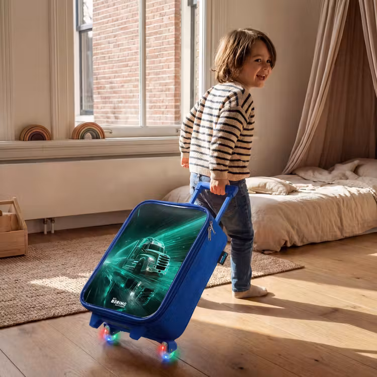 Vrachtwagen - Neon - Groen - Stad Kinderkoffer - Blauw klein -sfeer1