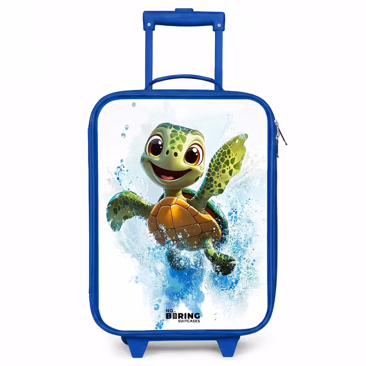 Schildpad - Water - Groen Kinderkoffer - Blauw klein -3d
