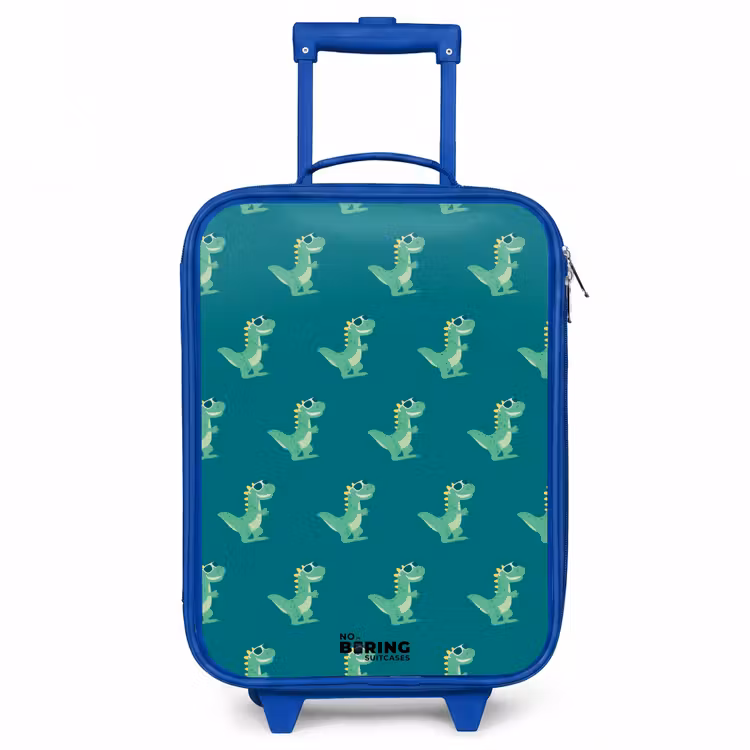 Tyranosaurus specs Kinderkoffer - Blauw klein -3d