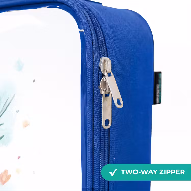 Eenhoorn met blauwe manen en oranje kitten Kinderkoffer - Blauw klein -rits_EN