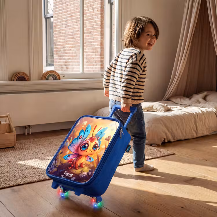 Valerio vlinderachtig Kinderkoffer - Blauw klein -sfeer1