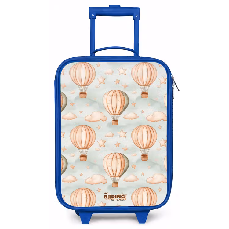 Vintage luchtballonnen in sepia met wolken en sterren Kinderkoffer - Blauw klein -zz3dotto