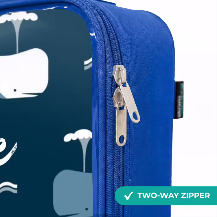 Walvisweelde Kinderkoffer - Blauw klein -rits_EN