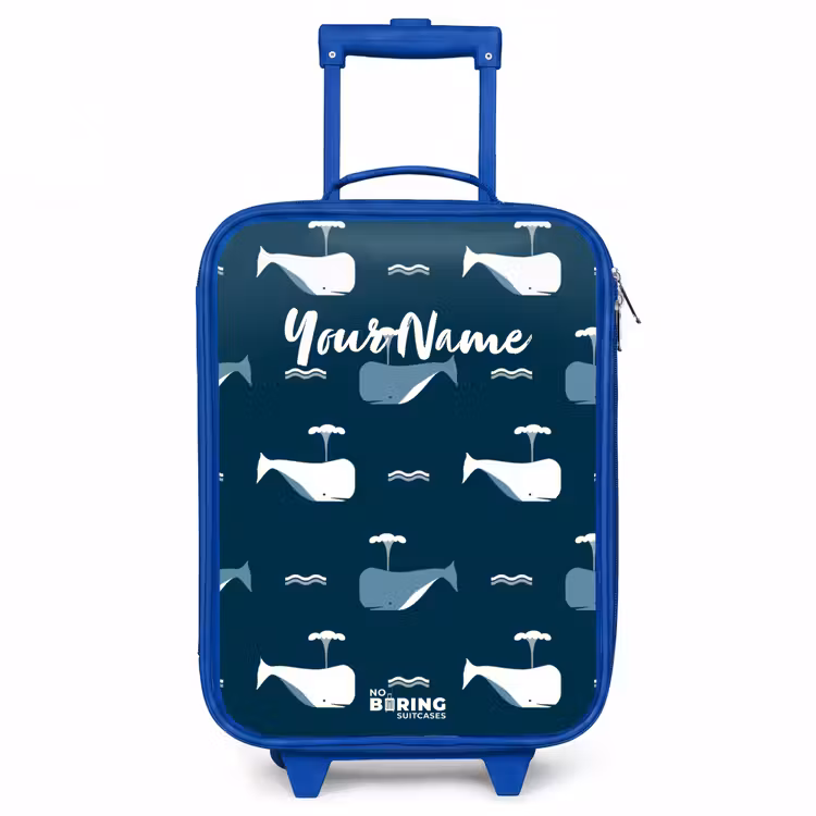 Walvisweelde Kinderkoffer - Blauw klein -3d