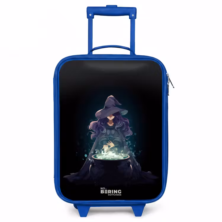 Heks - Ketel - Tover Kinderkoffer - Blauw klein -3d