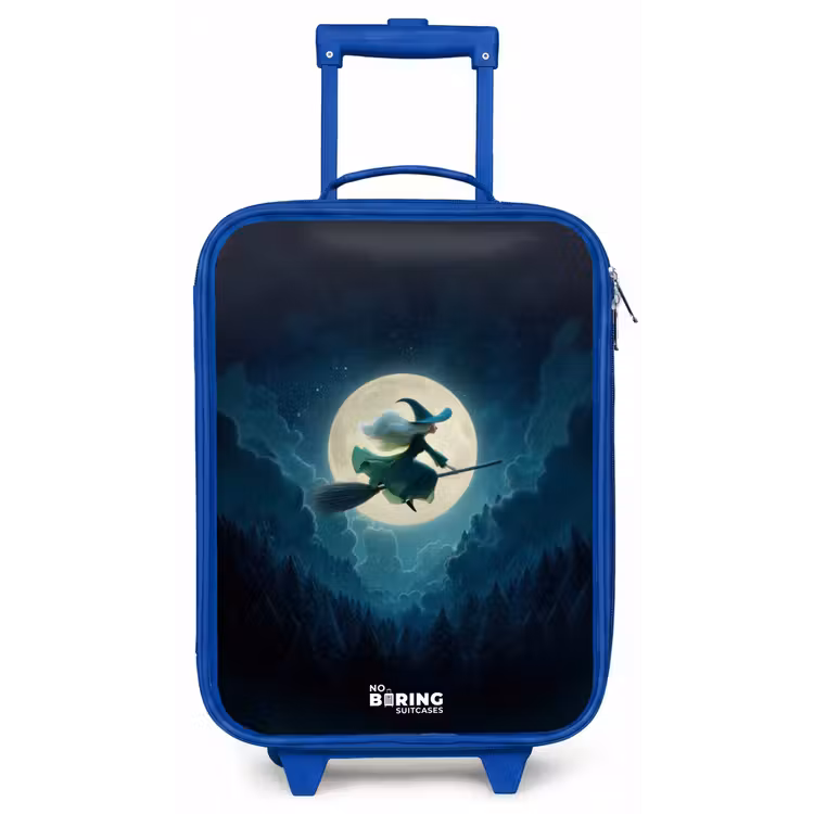 Heks in Maanlichtvlucht Kinderkoffer - Blauw klein -zz3dotto