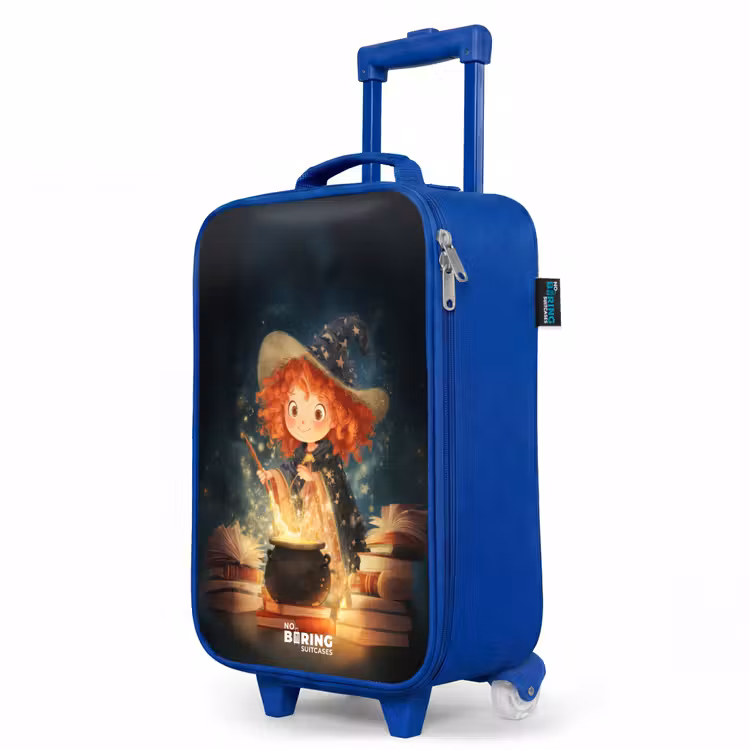 Heks met Sprankelende Toverdrank Kinderkoffer - Blauw klein -productfoto_schuin