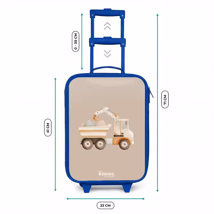 Gele kiepwagen in neutrale kleuren Kinderkoffer - Blauw klein -productfoto_formaten