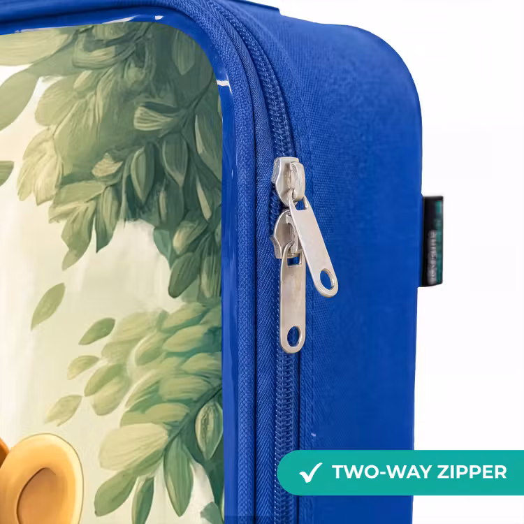 Zebra - Aapje - Waterval - Rotsen Kinderkoffer - Blauw klein -rits_EN