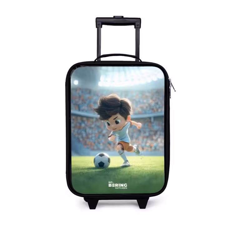 Jongen - Voetbal - Stadion - Zonlicht Kinderkoffer - Zwart klein -3d