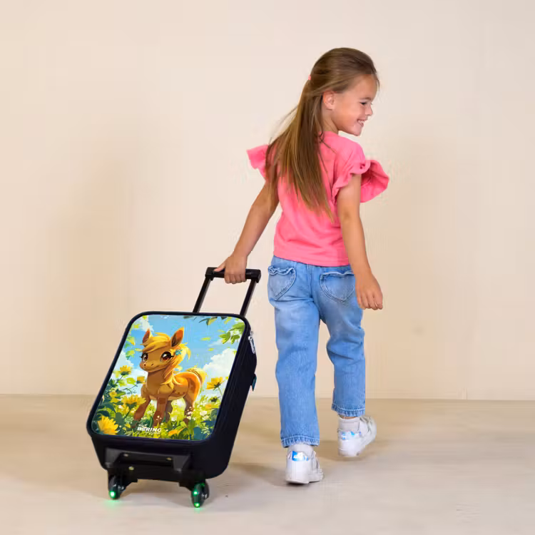 Sunny pony Kinderkoffer - Zwart klein -sfeer1