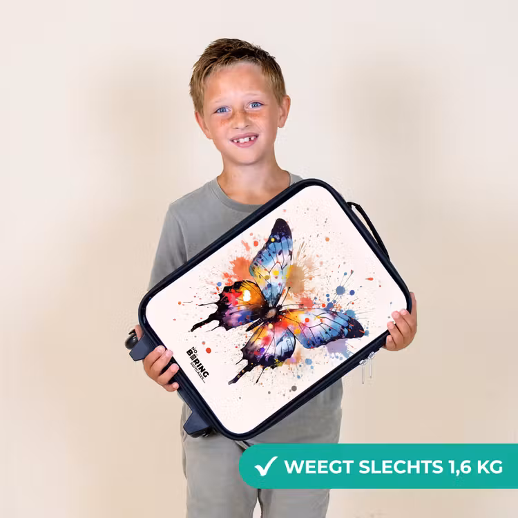 Vlinderexplosie Kinderkoffer - Zwart klein -sfeer4_NL