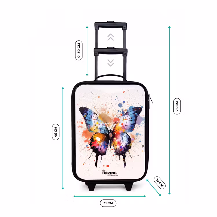 Vlinderexplosie Kinderkoffer - Zwart klein -productfoto_formaten
