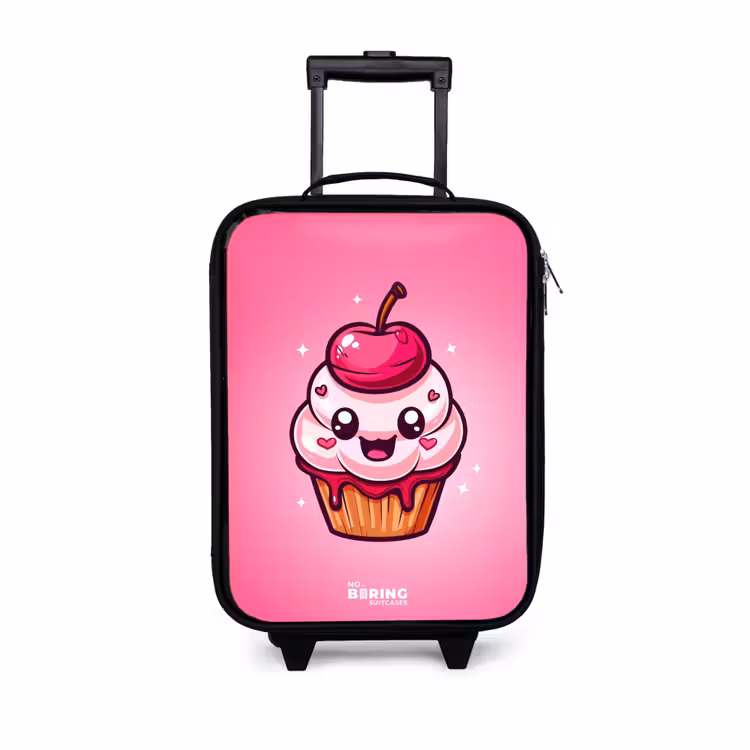 Carrie cupcake Kinderkoffer - Zwart klein -3d