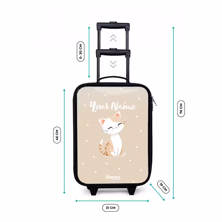Kat omringd door beige stippen Kinderkoffer - Zwart klein -productfoto_formaten