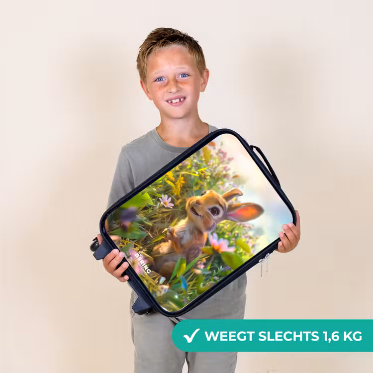 Kareltje konijn Kinderkoffer - Zwart klein -sfeer4_NL