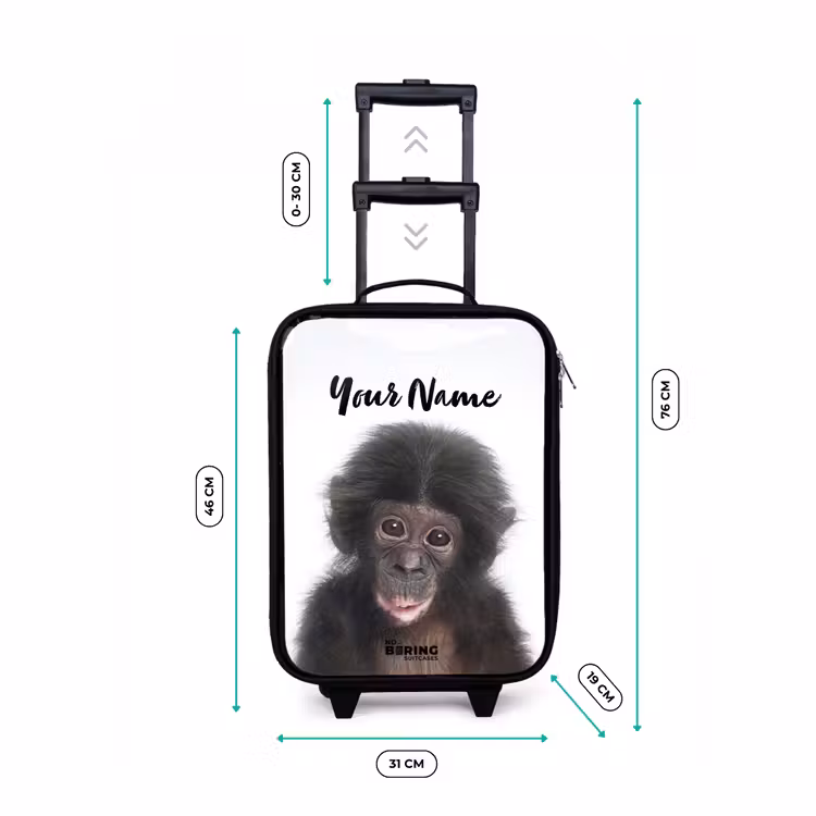 Charlie Chimp Kinderkoffer - Zwart klein -productfoto_formaten