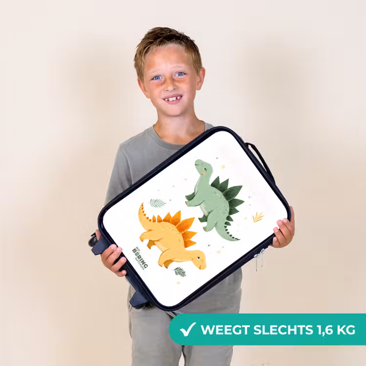 Vrolijke stegosaurusvrienden Kinderkoffer - Zwart klein -sfeer4_NL