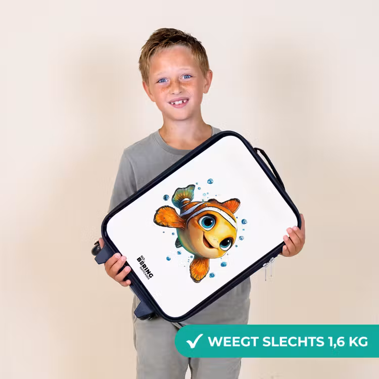 Clownvis met bellen op witte achtergrond Kinderkoffer - Zwart klein -sfeer4_NL