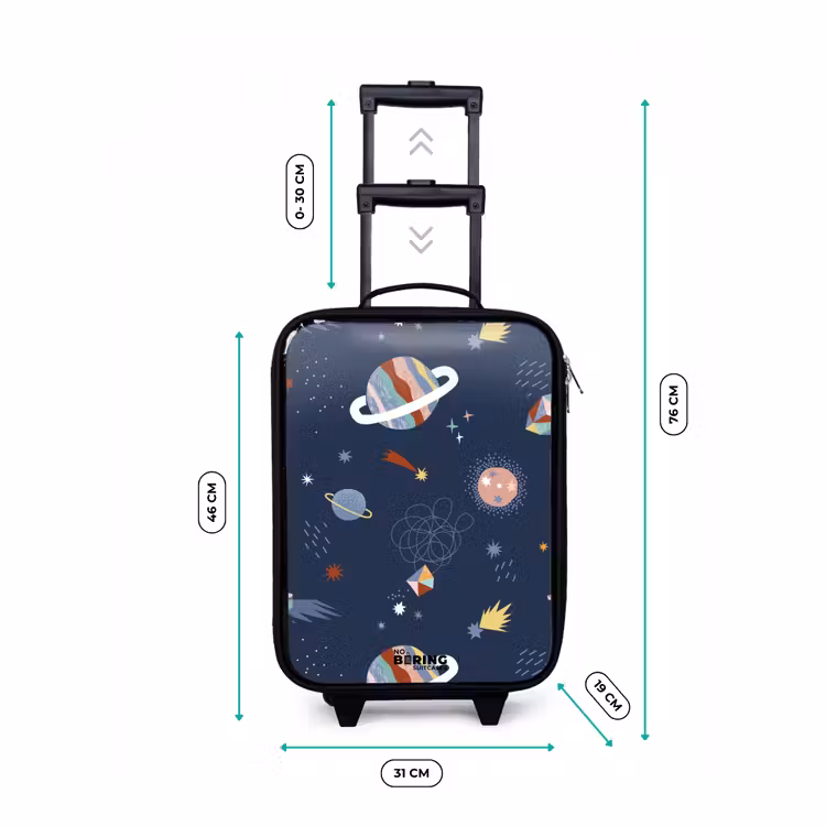 kleurrijke planeten op een donkere achtergrond Kinderkoffer - Zwart klein -productfoto_formaten
