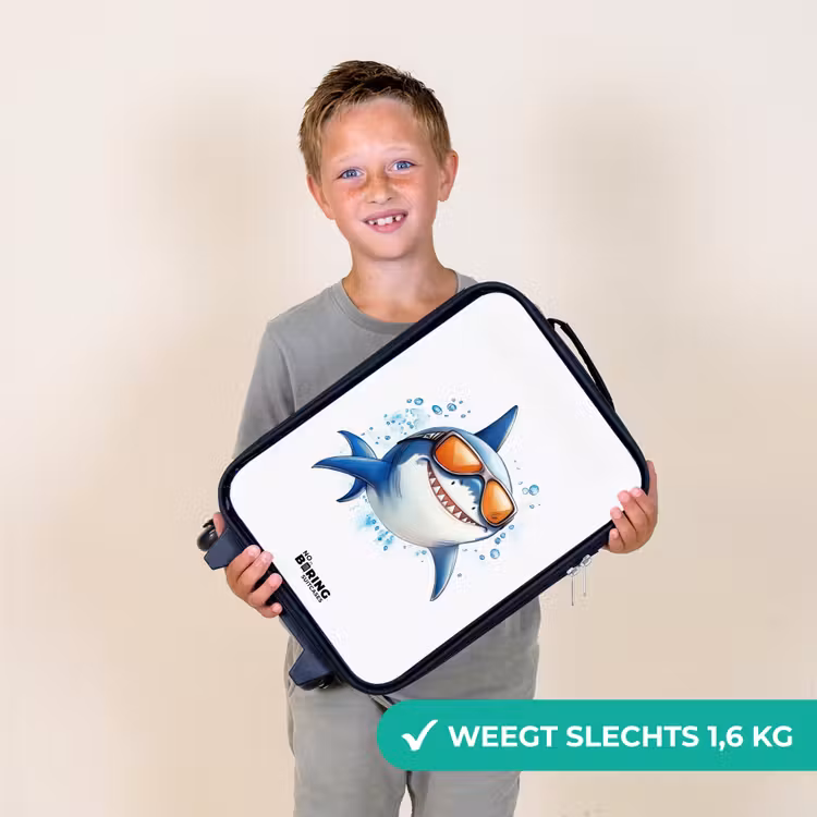 Coole haai met zonnebril in het water Kinderkoffer - Zwart klein -sfeer4_NL