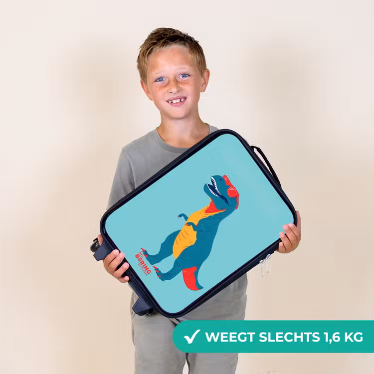 Coole T. rex met zonnebril Kinderkoffer - Zwart klein -sfeer4_NL