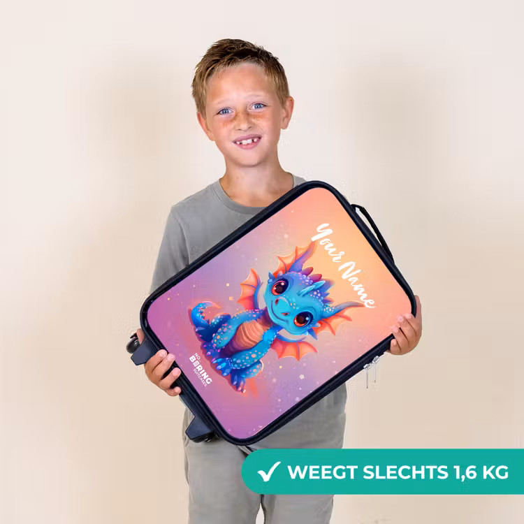 Schattige baby draak Kinderkoffer - Zwart klein -sfeer4_NL
