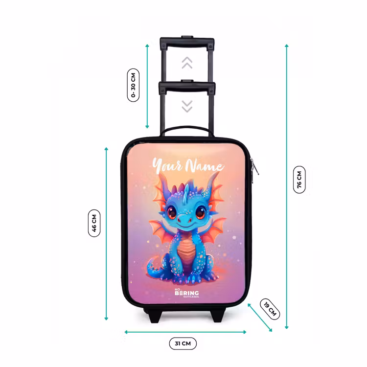 Schattige baby draak Kinderkoffer - Zwart klein -productfoto_formaten