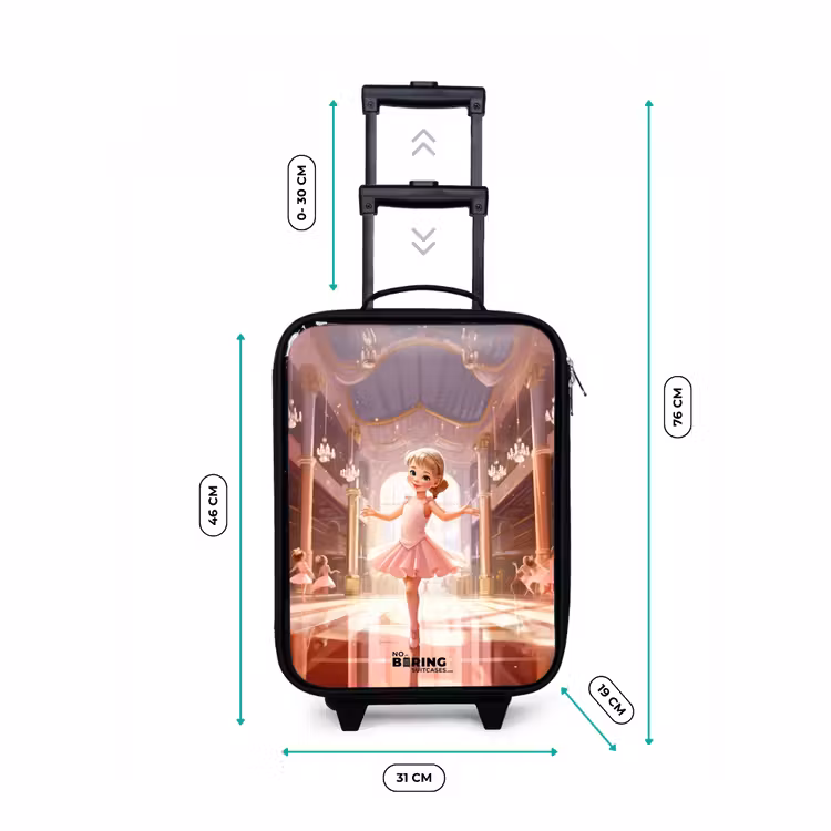 Ballerina in een paleiszaal Kinderkoffer - Zwart klein -productfoto_formaten