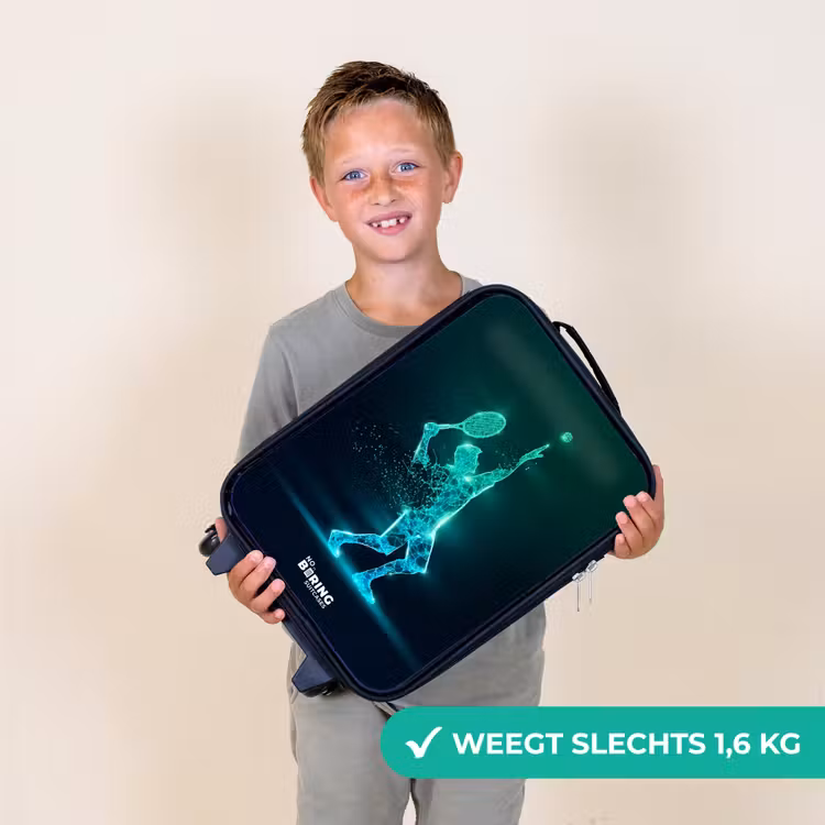 Digitale tennisspeler in futuristische stijl Kinderkoffer - Zwart klein -sfeer4_NL