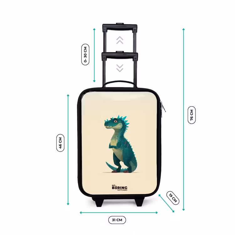 Dino - Dier - Blauw - Groen Kinderkoffer - Zwart klein -productfoto_formaten