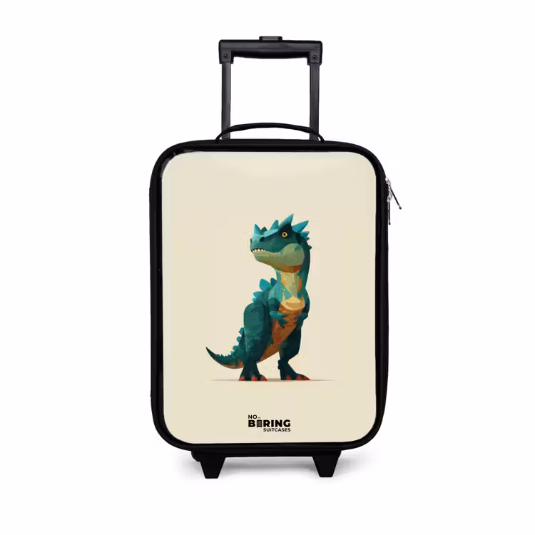 Dino - Dier - Groen Kinderkoffer - Zwart klein -3d