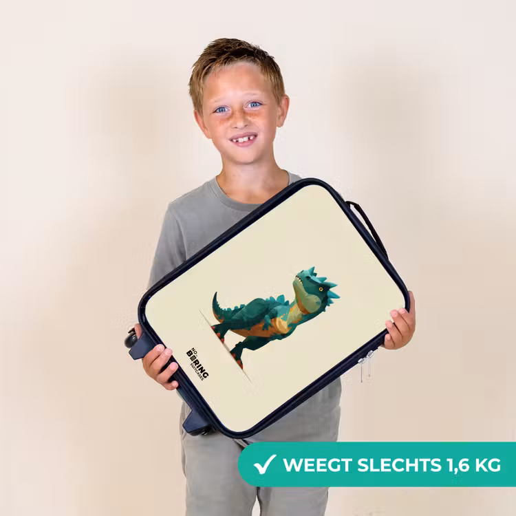 Dino - Dier - Groen Kinderkoffer - Zwart klein -sfeer4_NL