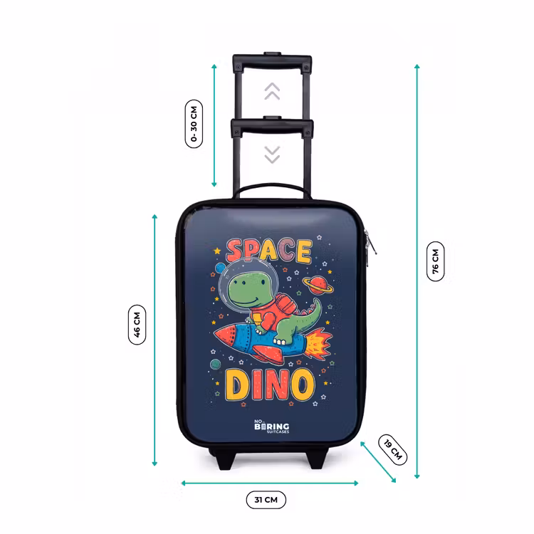 Dino - Groen - Raket - Sterren Kinderkoffer - Zwart klein -productfoto_formaten