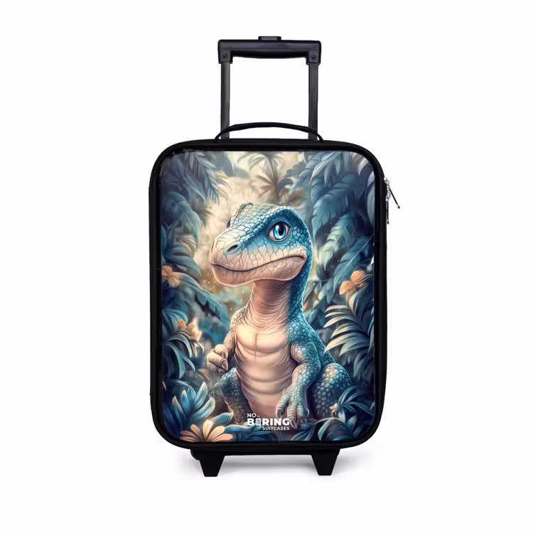 Dino in mystieke jungle met maanlicht Kinderkoffer - Zwart klein -3d