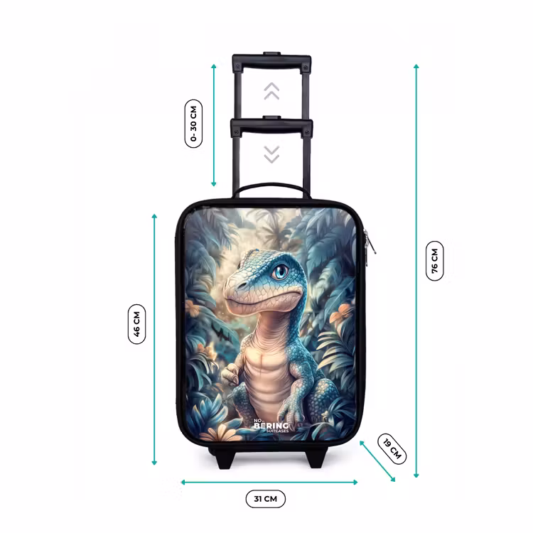 Dino in mystieke jungle met maanlicht Kinderkoffer - Zwart klein -productfoto_formaten