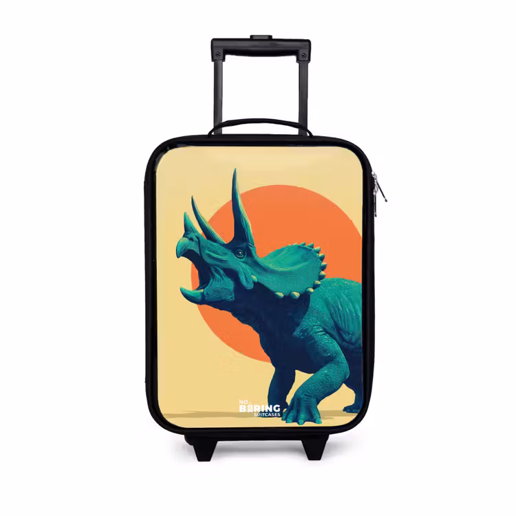 Dino - Triceratops - Dier Kinderkoffer - Zwart klein -3d