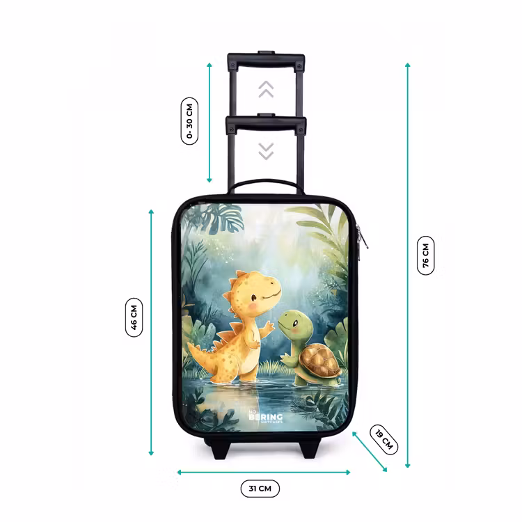 Dino - Schildpad - Jungle Kinderkoffer - Zwart klein -productfoto_formaten