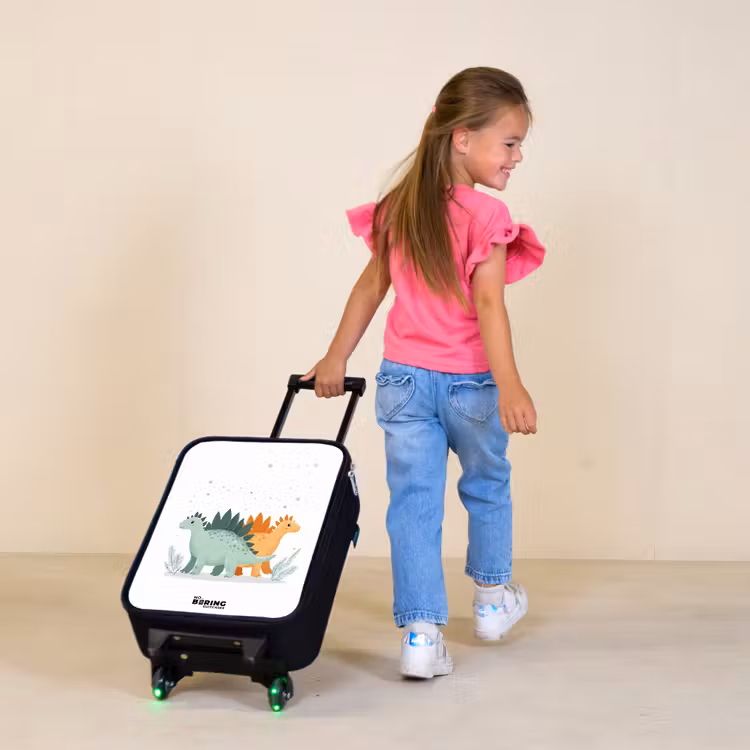 Dinos - Dieren - Sterren Kinderkoffer - Zwart klein -sfeer1
