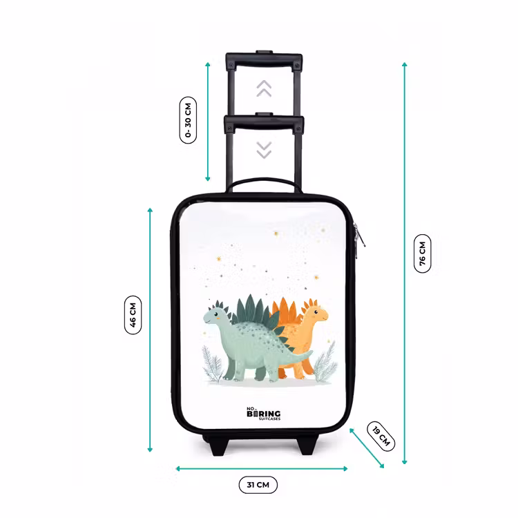 Dinos - Dieren - Sterren Kinderkoffer - Zwart klein -productfoto_formaten