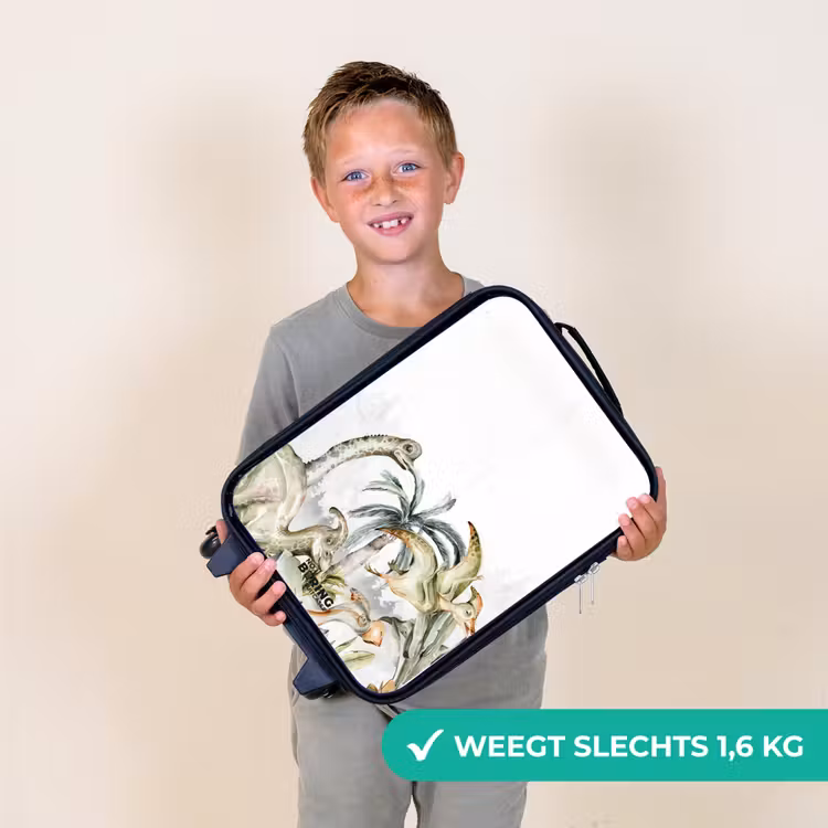 Dino's in een ruig landschap Kinderkoffer - Zwart klein -sfeer4_NL