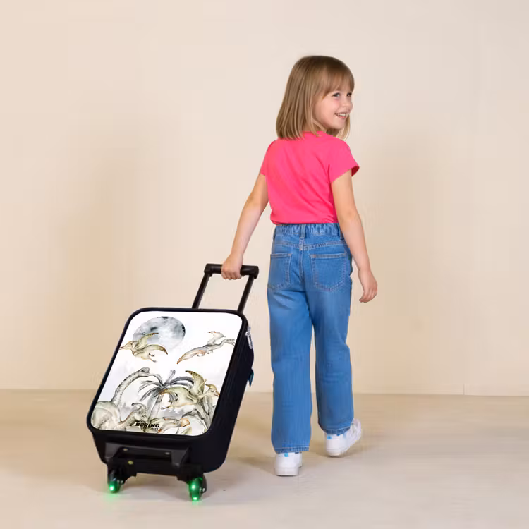 Dino's in de jungle Kinderkoffer - Zwart klein -sfeer1