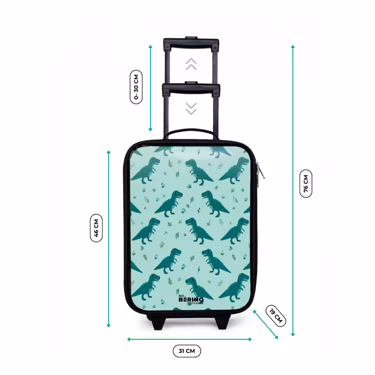 Dinos - Patroon - Groen Kinderkoffer - Zwart klein -productfoto_formaten