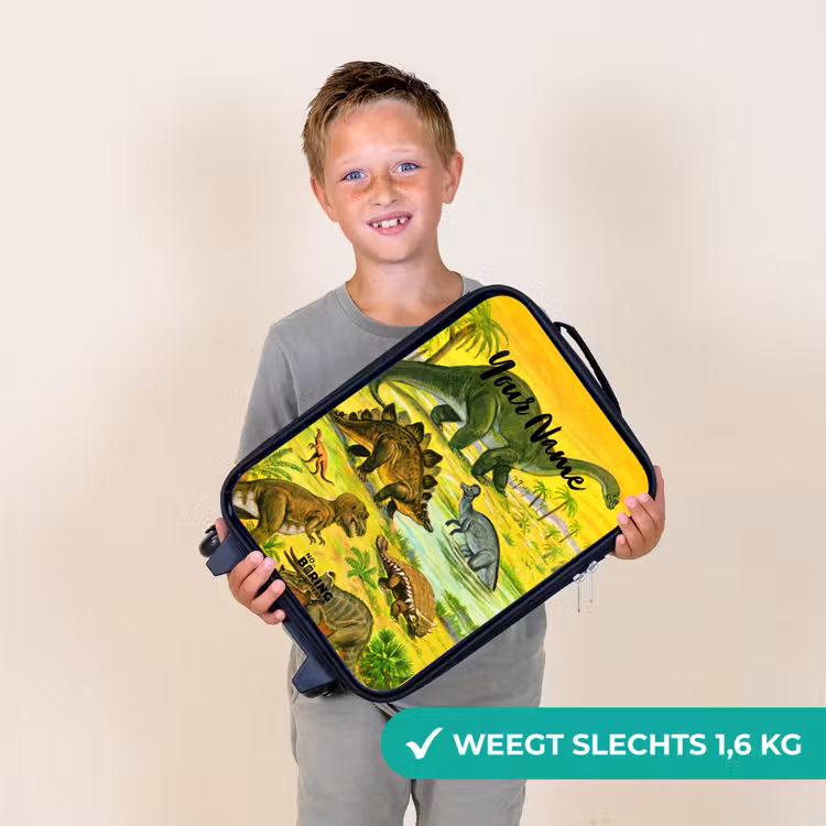 Dinosaurus in Dinosaurusland Kinderkoffer - Zwart klein -sfeer4_NL