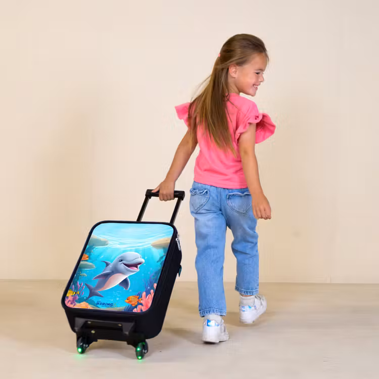 Vrolijke dolfijn tussen de koralen Kinderkoffer - Zwart klein -sfeer1